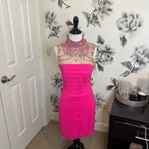 Sherri hill pink bandage dress